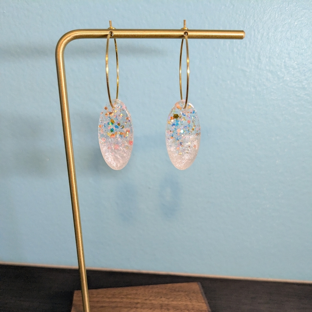 Small Gold and Multicolor Drop Earrings